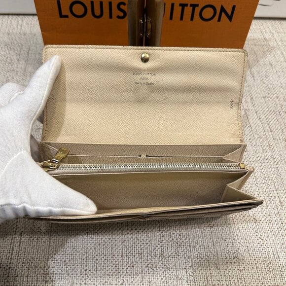 Vintage Louis Vuitton Damier Azur Sarah Leather Continental Wallet - Picture 4 of 13